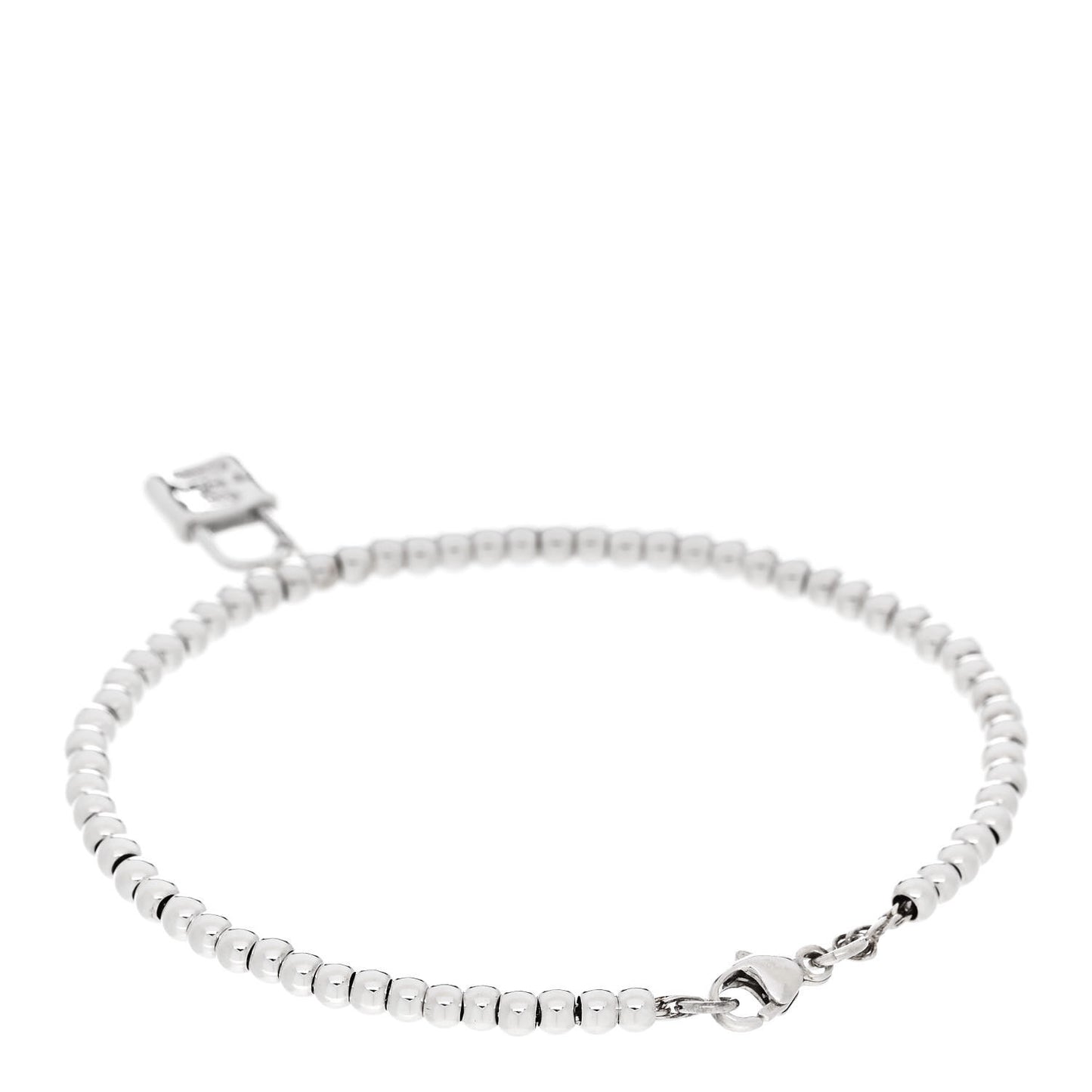 Sterling Silver 1837 Lock Charm Bead Bracelet