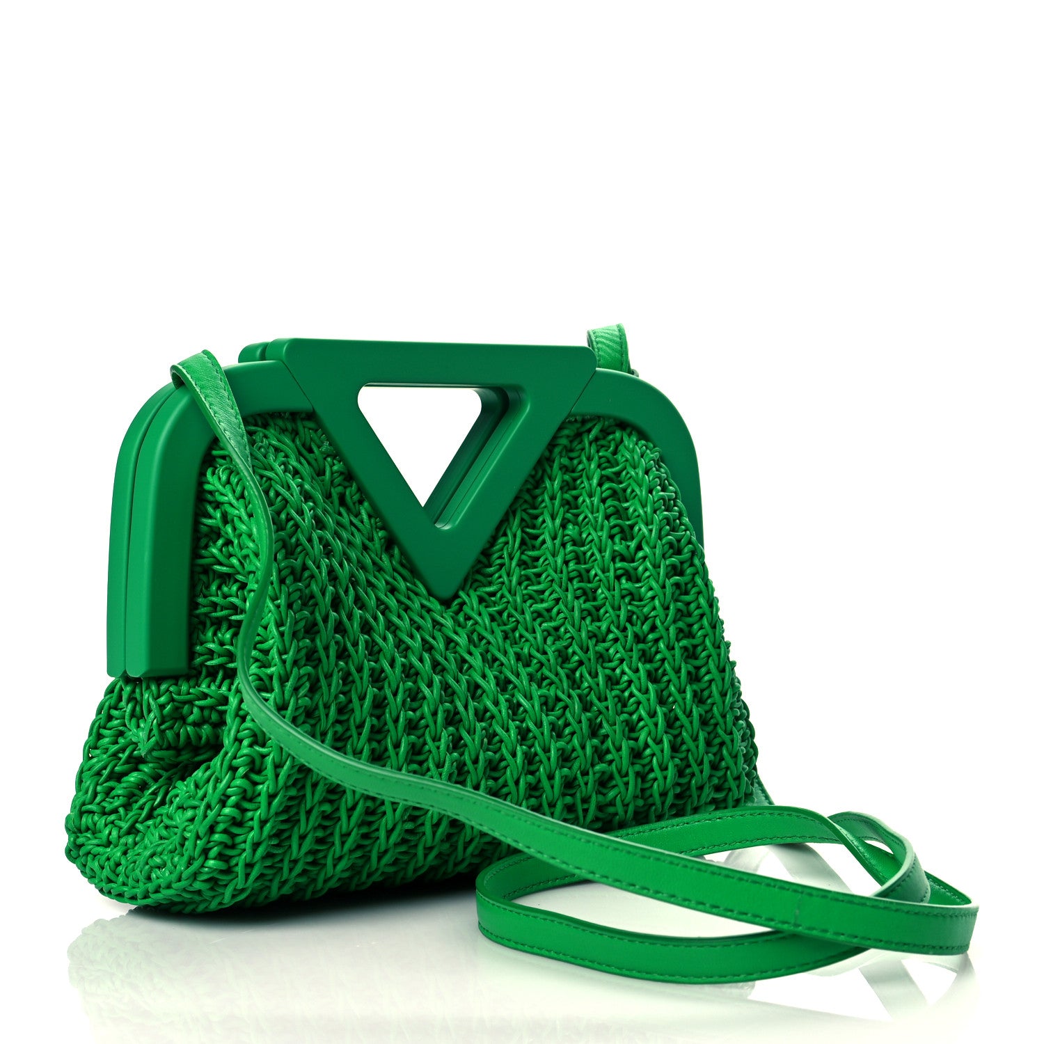 Bottega Veneta Calfskin Crochet Small The Point Triangle Bag Parakeet 3 of 9