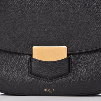 Celine Grained Calfskin Medium Trotteur Black 14 of 17
