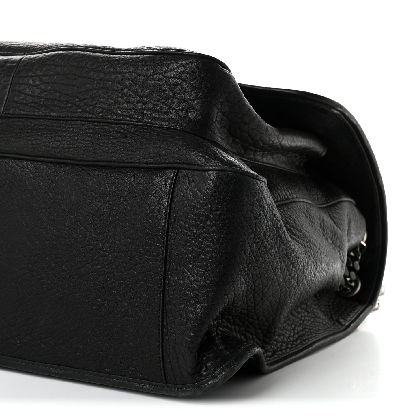 Grained Lambskin Monogram Oversized Niki Chain Satchel Black