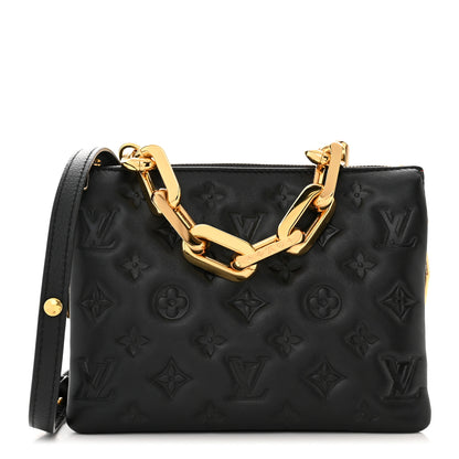 Louis Vuitton Lambskin Embossed Monogram Coussin BB Black 1 of 10