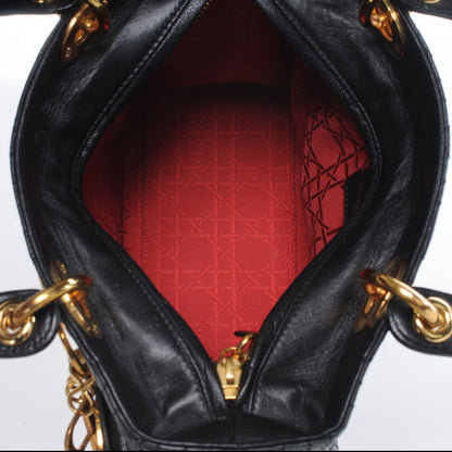 Christian Dior CHRISTIAN DIOR Lambskin Cannage Medium Lady Dior Black 7 of 7