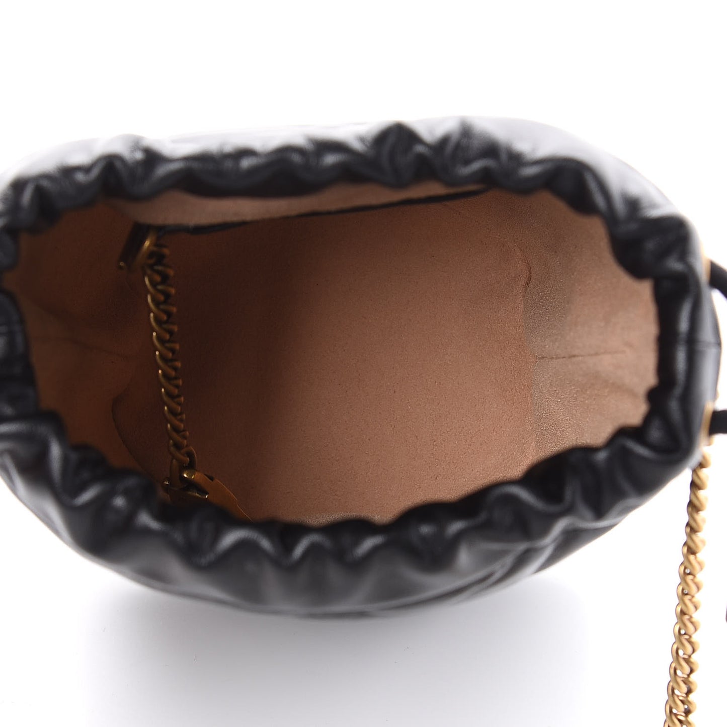Calfskin Matelasse Mini GG Marmont 2.0 Bucket Bag Black