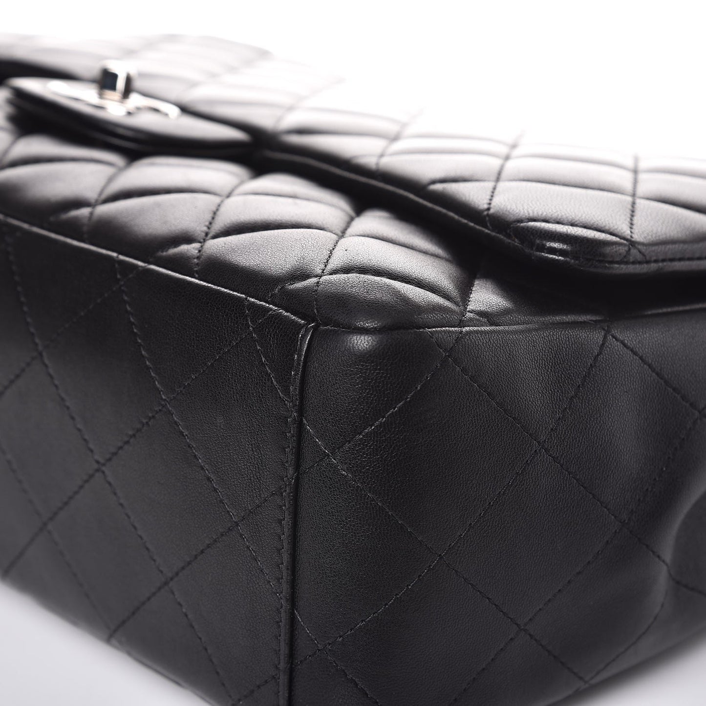 Lambskin Quilted Maxi Single Flap Black