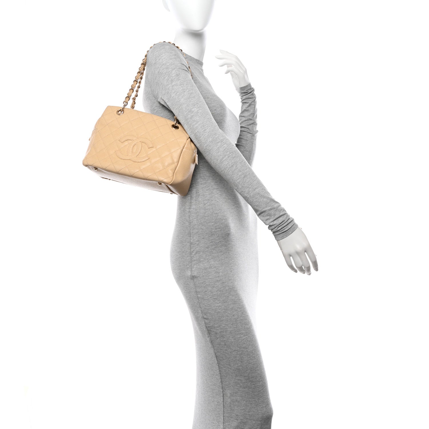 Chanel Caviar Quilted Petit Timeless Tote PTT Beige 2 of 12