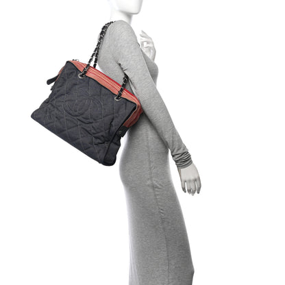 Chanel Denim Quilted CC Tote Bag Blue 2 of 14