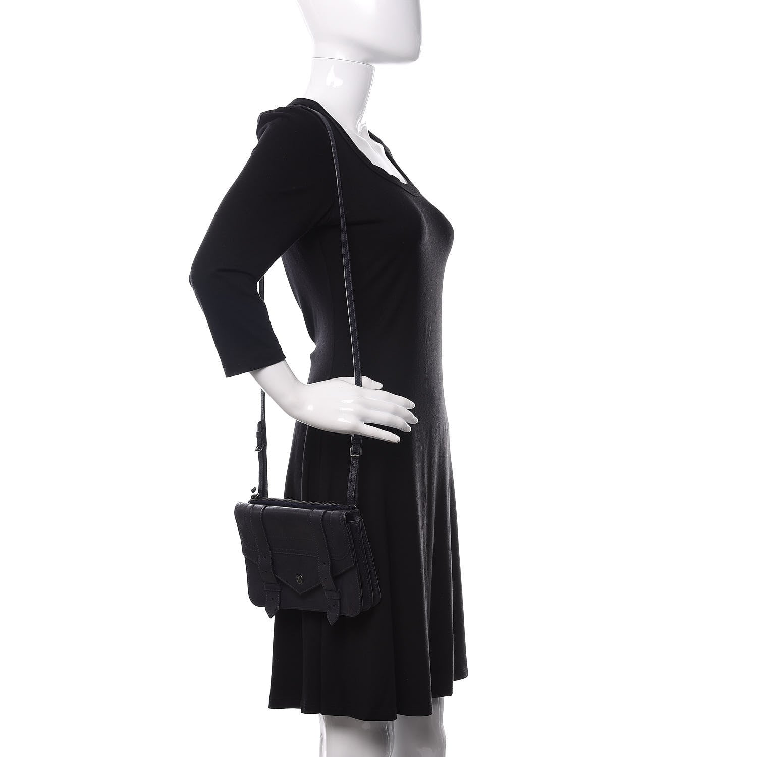 Proenza Schouler Lambskin PS1 Large Chain Wallet Midnight 2 of 11