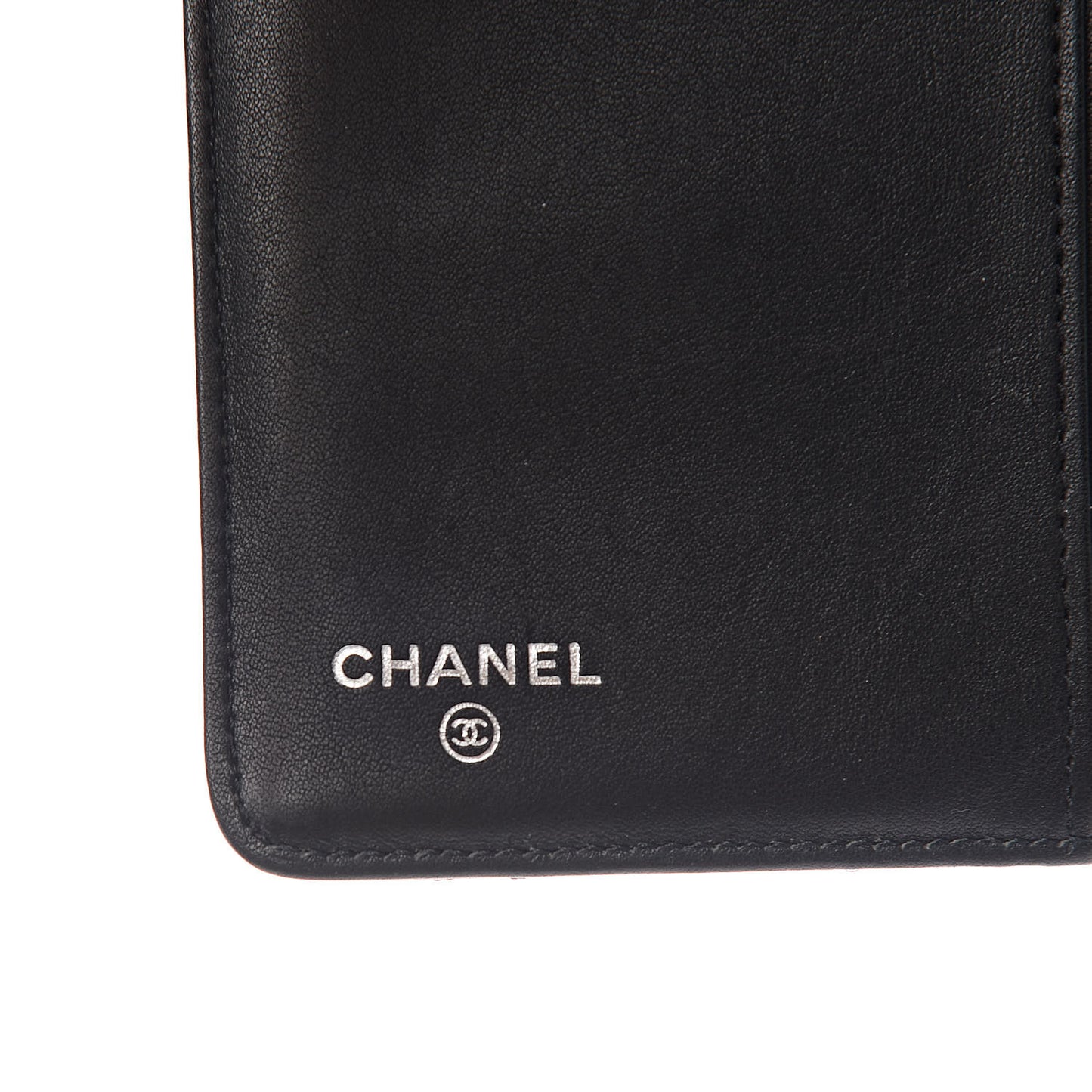 Patent Quilted Brilliant Zipped Pocket Wallet Black