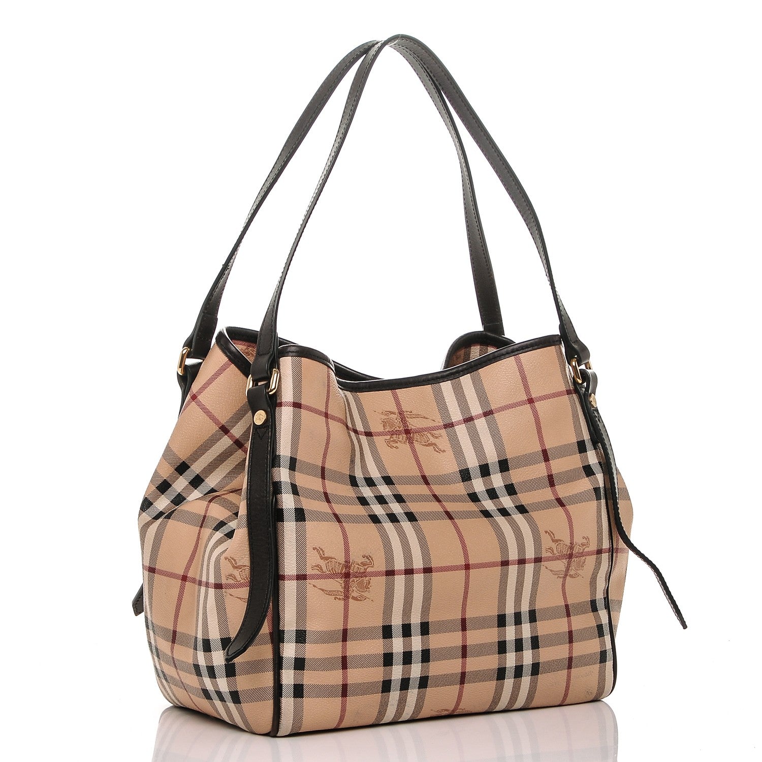 Burberry Haymarket Check Small Canterbury Tote Chocolate 3 of 6