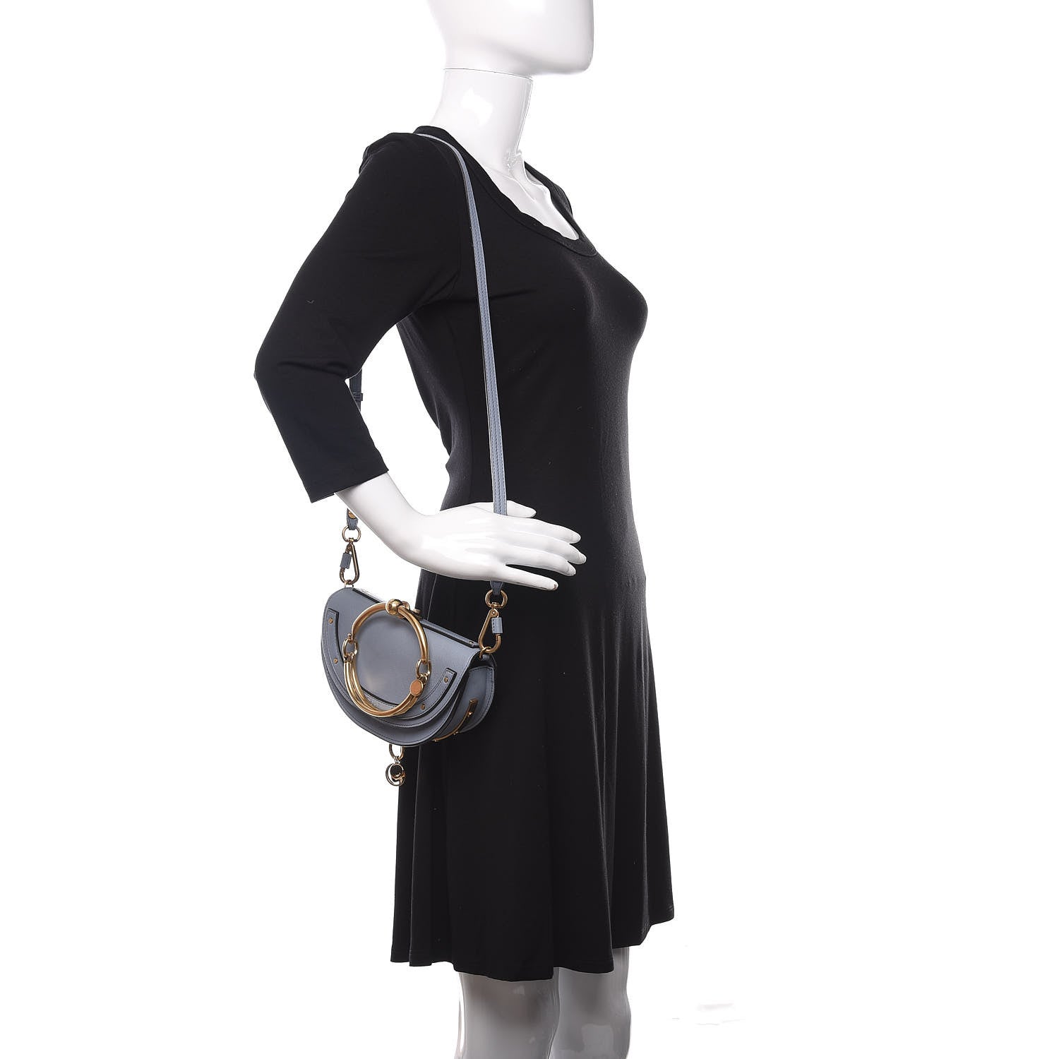 Chloe Calfskin Small Nile Bracelet Minaudiere Bag Street Blue 2 of 9
