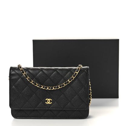 Chanel Caviar Quilted Wallet On Chain WOC Black 10 of 10