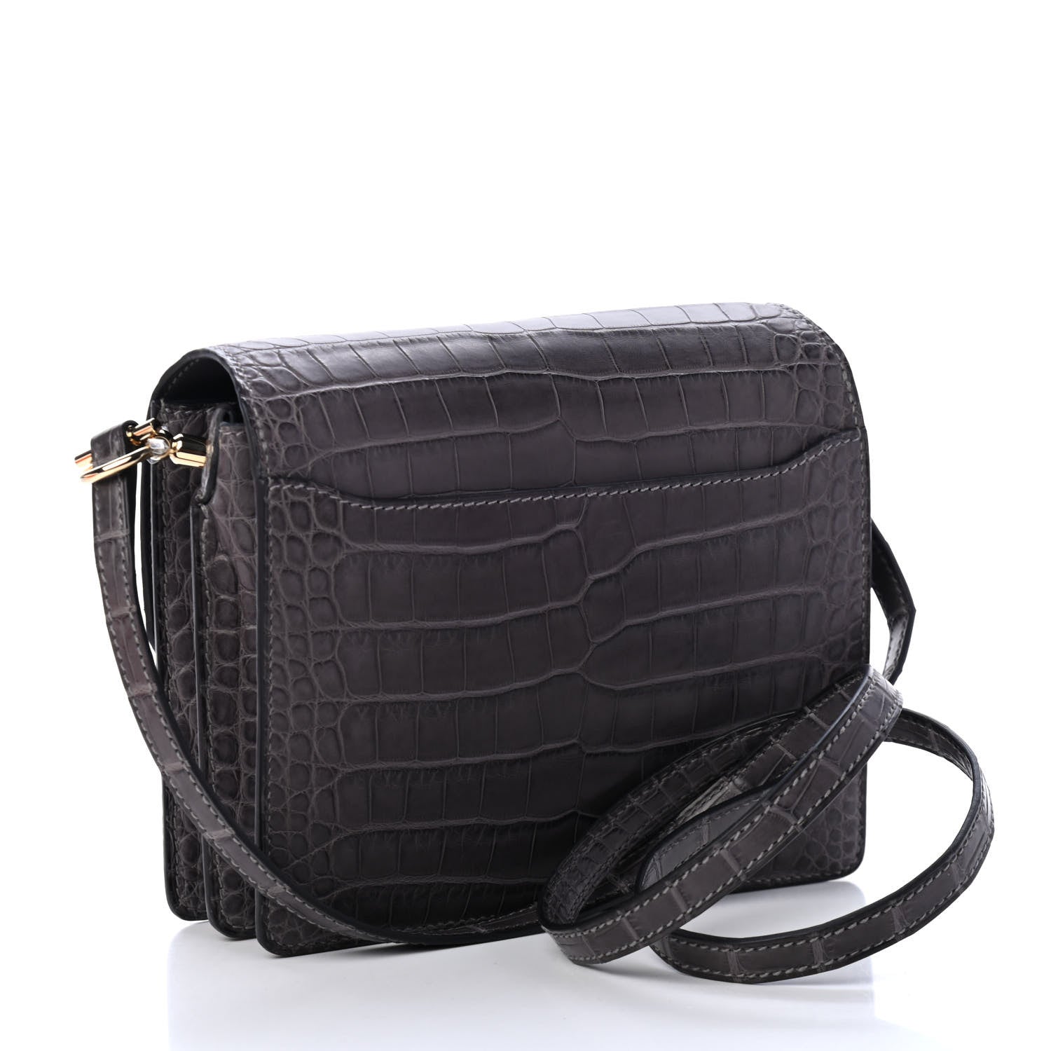 Hermes Matte Alligator Mini Sac Roulis Graphite 2 of 4