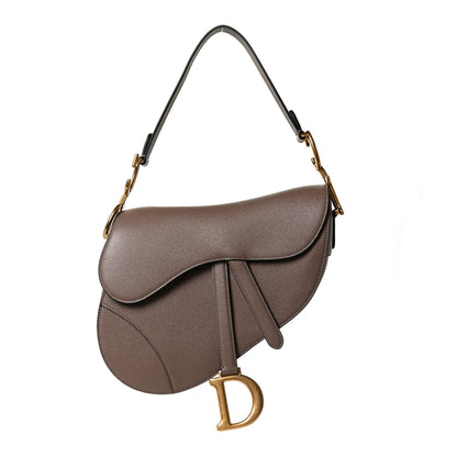 Christian Dior Grained Calfskin Saddle Bag Warm Taupe 1 of 14