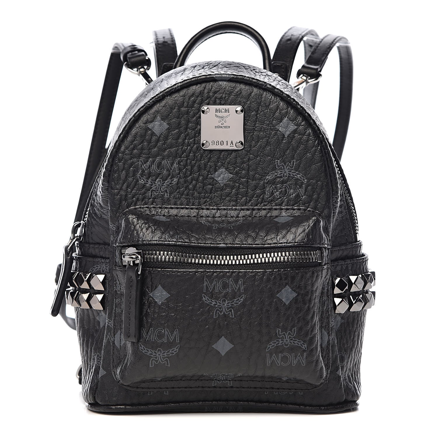 MCM Visetos Side Stud X-Mini Stark Bebe Boo Backpack Black 1 of 11