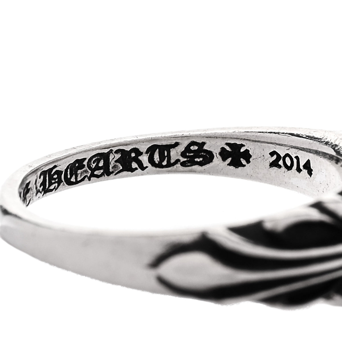 Chrome Hearts Sterling Silver Narrow Floral Cross Band Ring 49 4.75 6 of 6