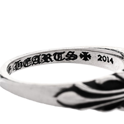 Chrome Hearts Sterling Silver Narrow Floral Cross Band Ring 49 4.75 6 of 6