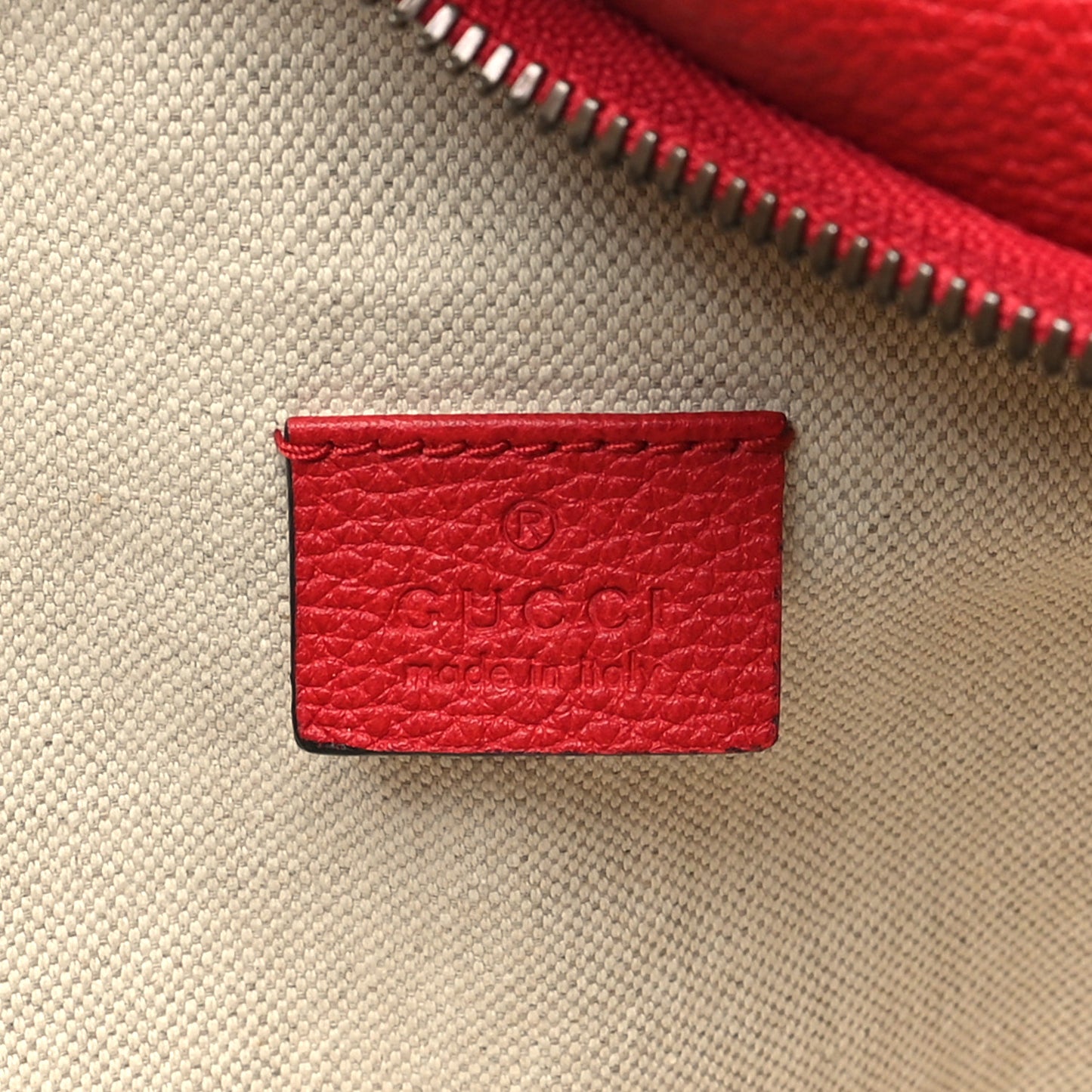 Grained Calfskin Logo Belt Bag Hibiscus Red