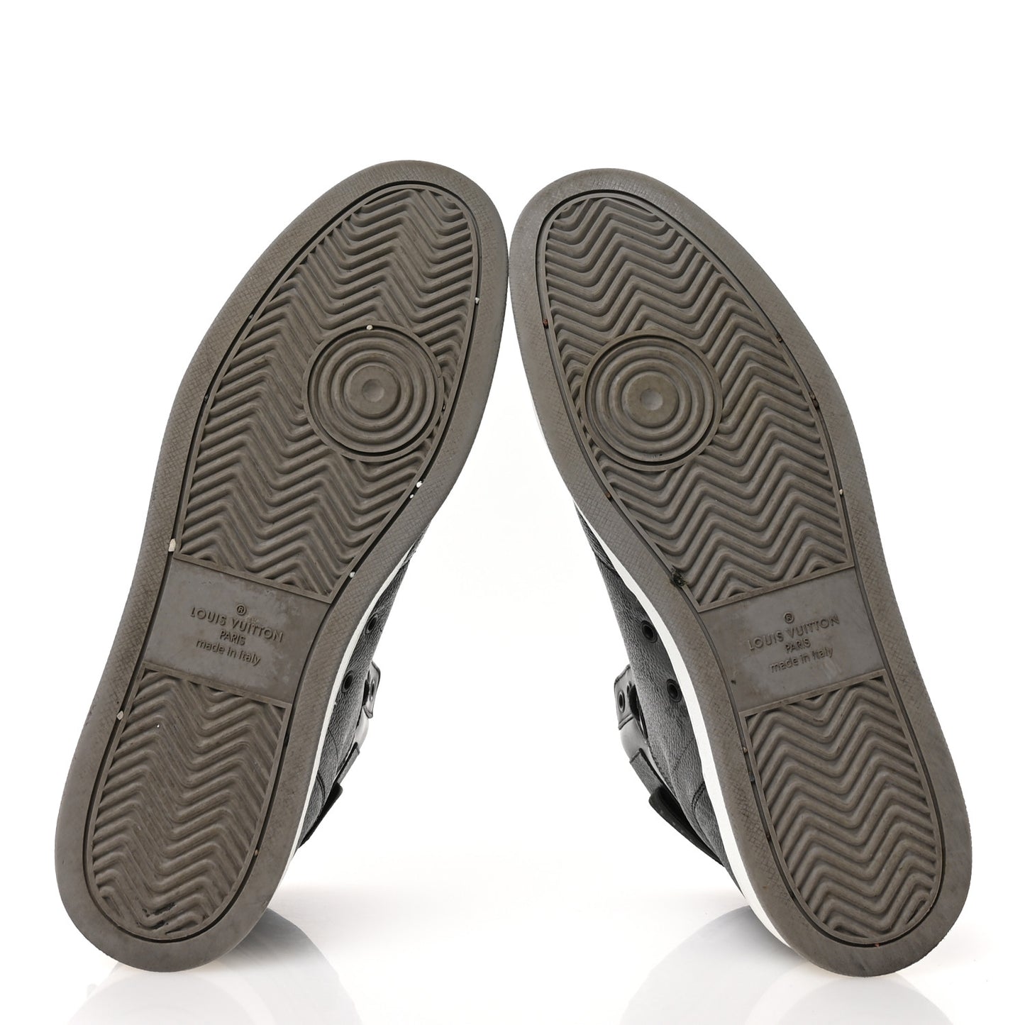 Calfskin Monogram Eclipse Mens Rivoli High Top Sneakers 10 Black Grey