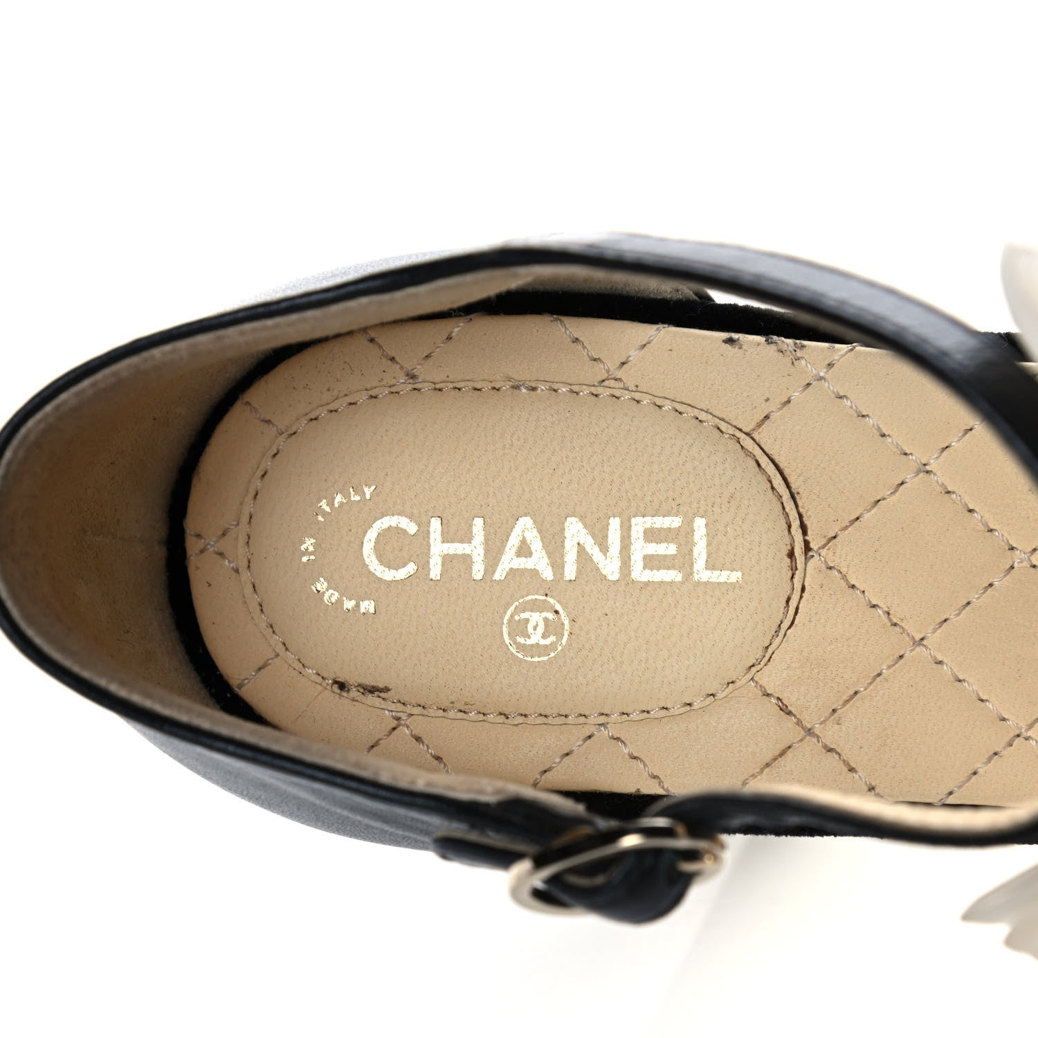 Chanel Camellia Bow Sandals 38.5 Black 8 of 11