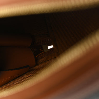 Celine Triomphe Canvas Calfskin Small Cosmetic Pouch Tan 7 of 7