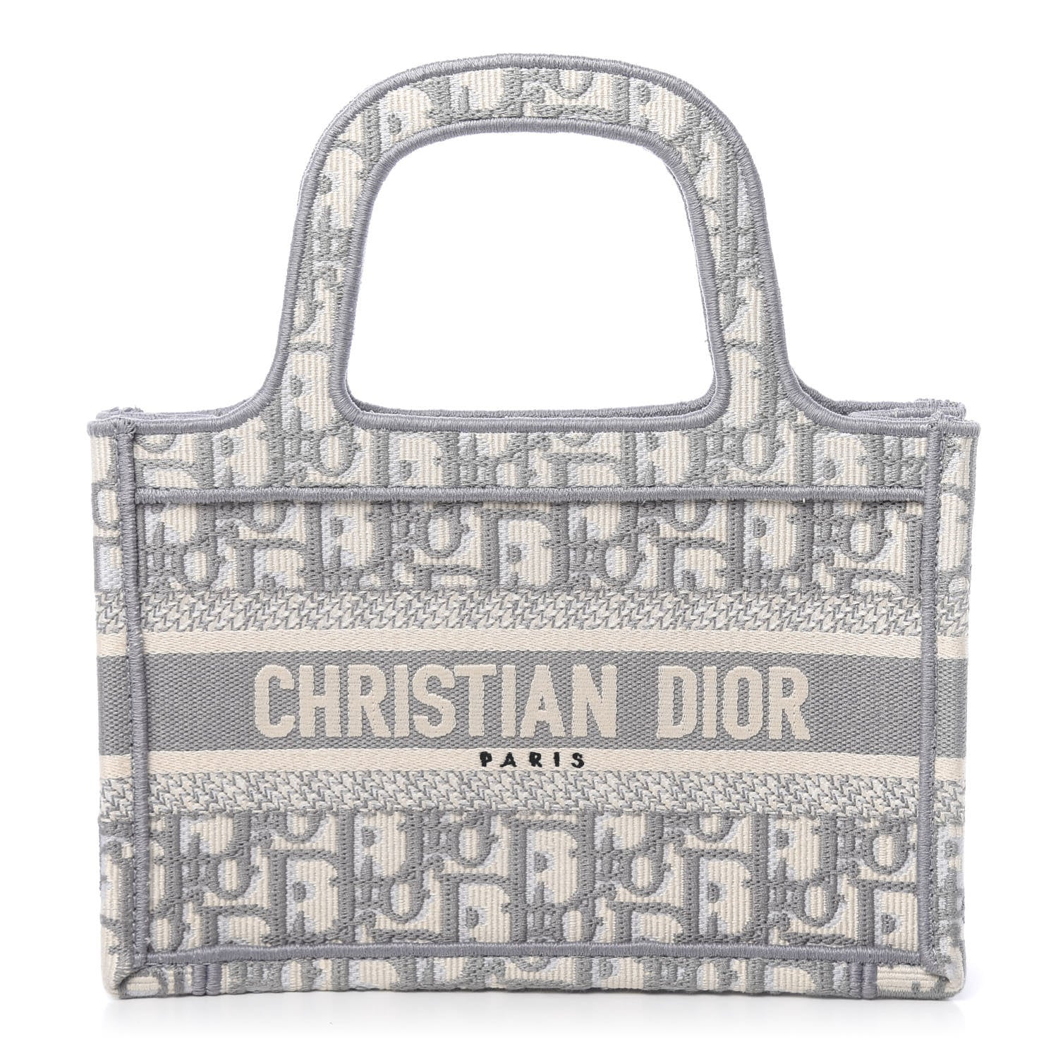Christian Dior Oblique Mini Book Tote Grey Multicolor 1 of 9