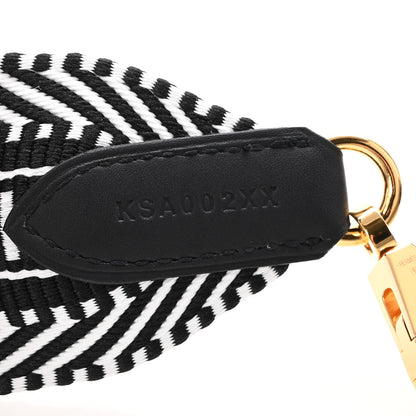 Hermes Toile Swift 50mm Sangle Cavale Shoulder Strap Black Ecru 5 of 7