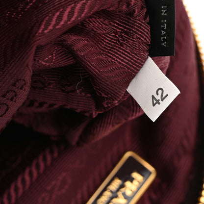 Prada Nylon Ruffle Cosmetic Pouch Burgundy 7 of 9