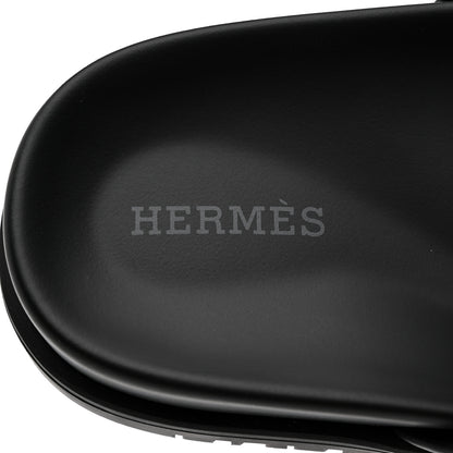 Hermes Calfskin Womens Chypre Sandals 36.5 Black 7 of 9