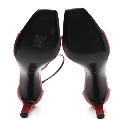 Saint Laurent Smooth Calfskin Bea 90 Ankle Strap Sandals 38.5 Opyum Red 5 of 9