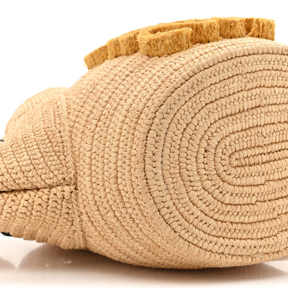 Loewe Raffia Calfskin Bunny Basket Bucket Bag Natural 10 of 11