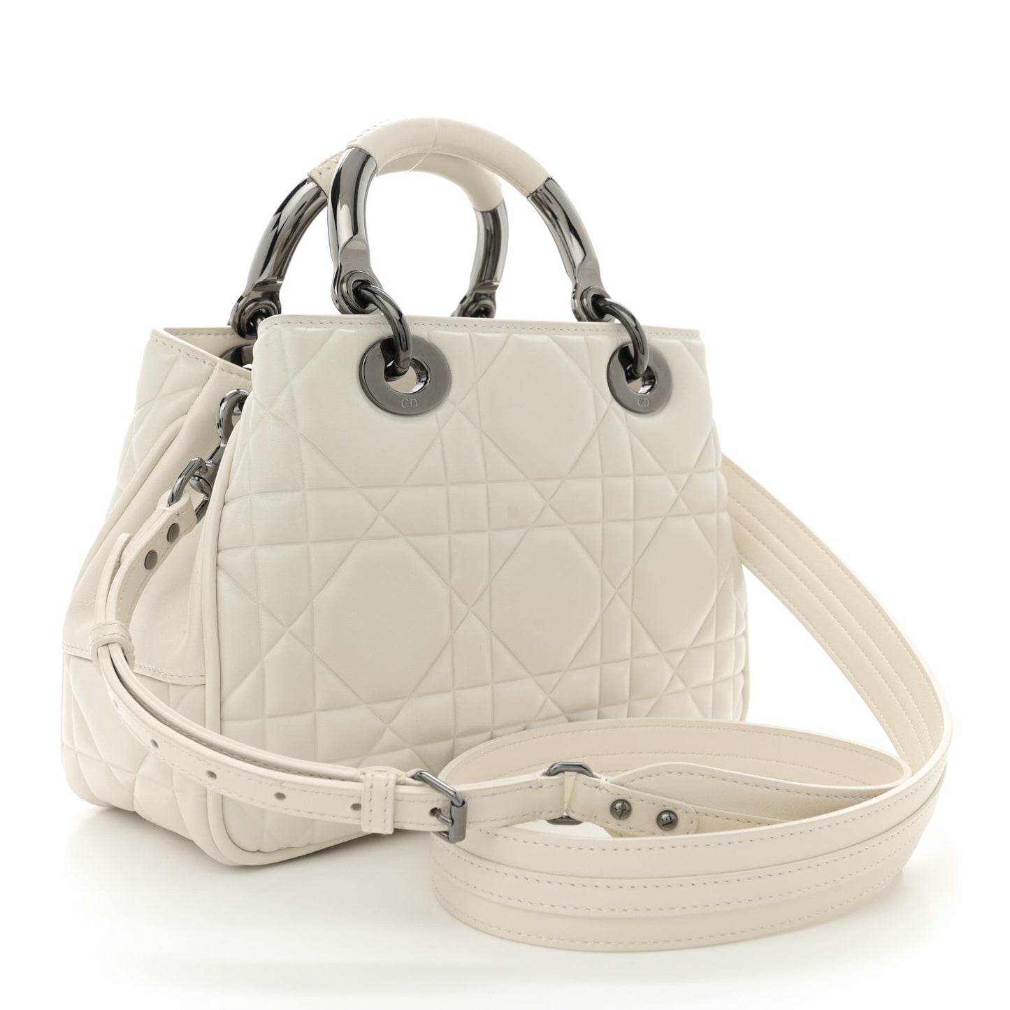 Calfskin Cannage Small The Lady 95.22 Ivory
