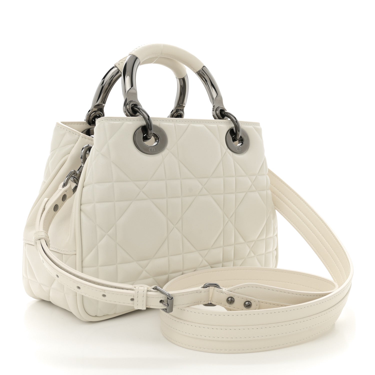 Christian Dior Calfskin Cannage Small The Lady 95.22 Ivory 3 of 12