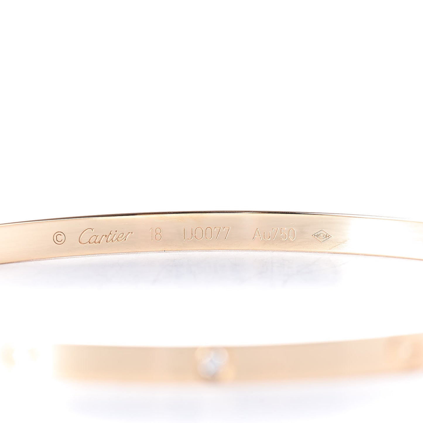 18K Yellow Gold 6 Diamond Small LOVE Bracelet 18