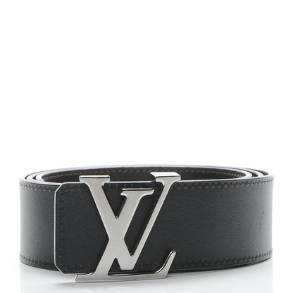 Louis Vuitton Calfskin 40mm LV Initiales Reversible Belt 85 34 Dark Brown Black 1 of 6