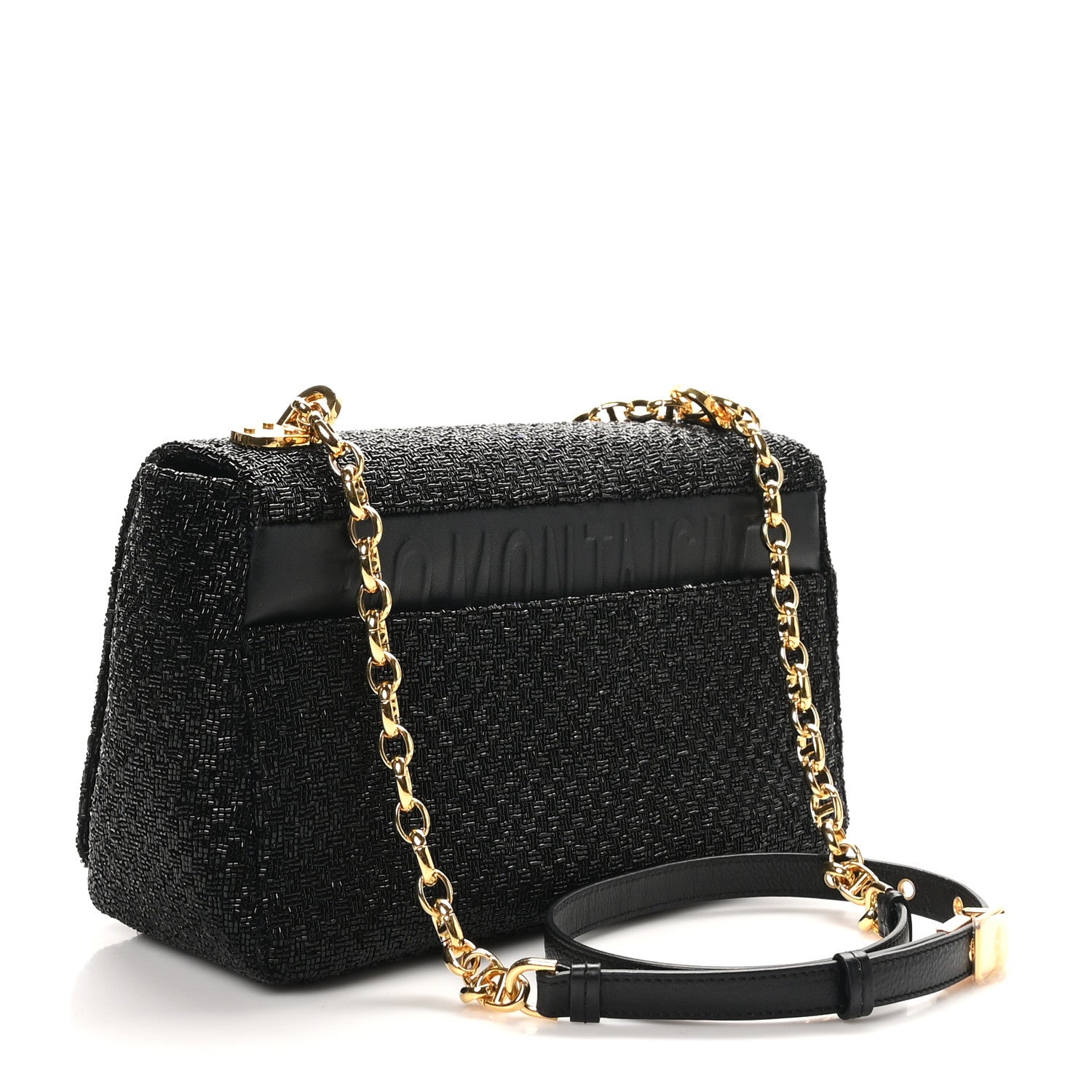 Christian Dior Beaded Checkered Medium Caro Bag Black 3 of 10
