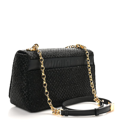 Christian Dior Beaded Checkered Medium Caro Bag Black 3 of 10