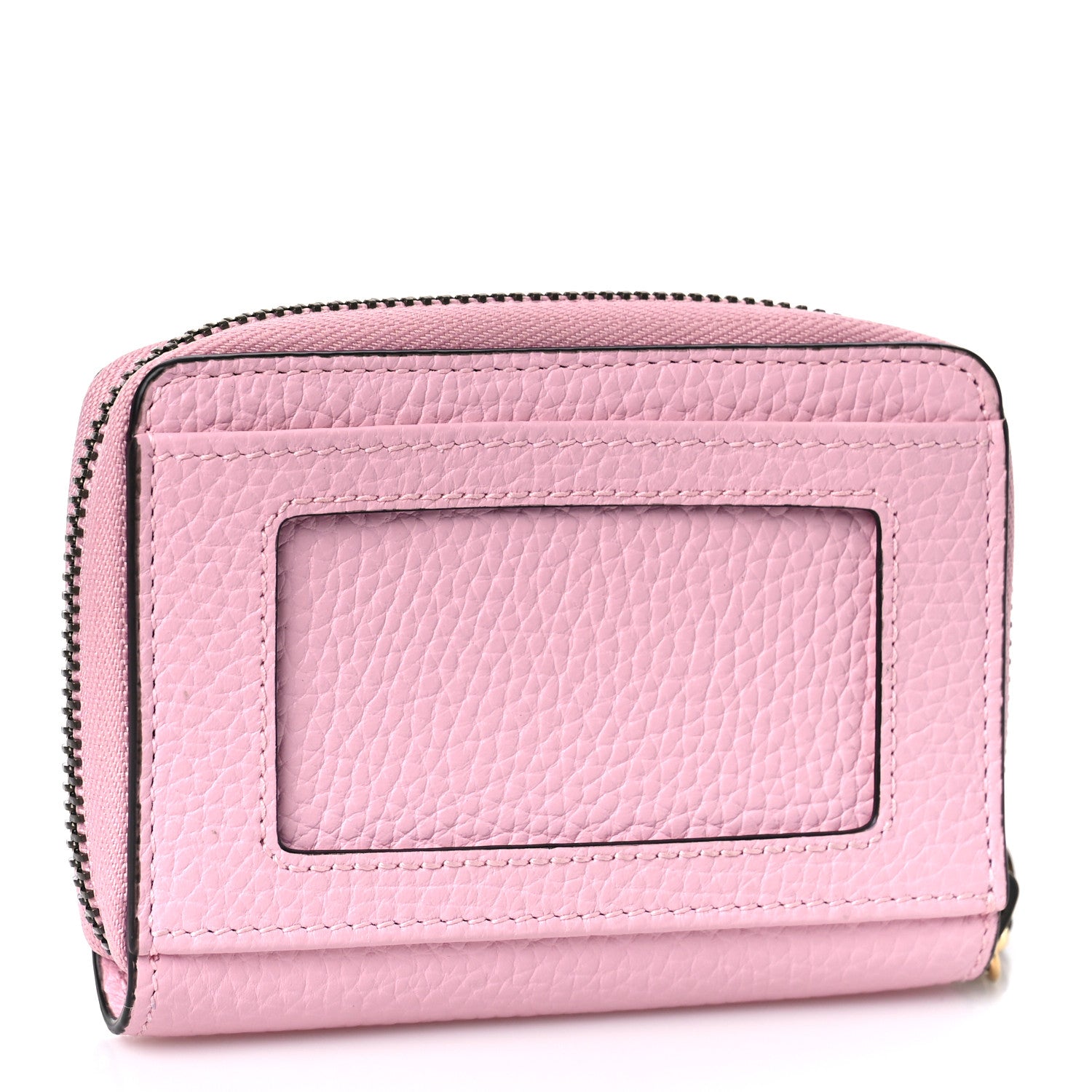 Gucci Piuma Calfskin Bamboo Double G Zip Card Case Sugar Pink 3 of 9