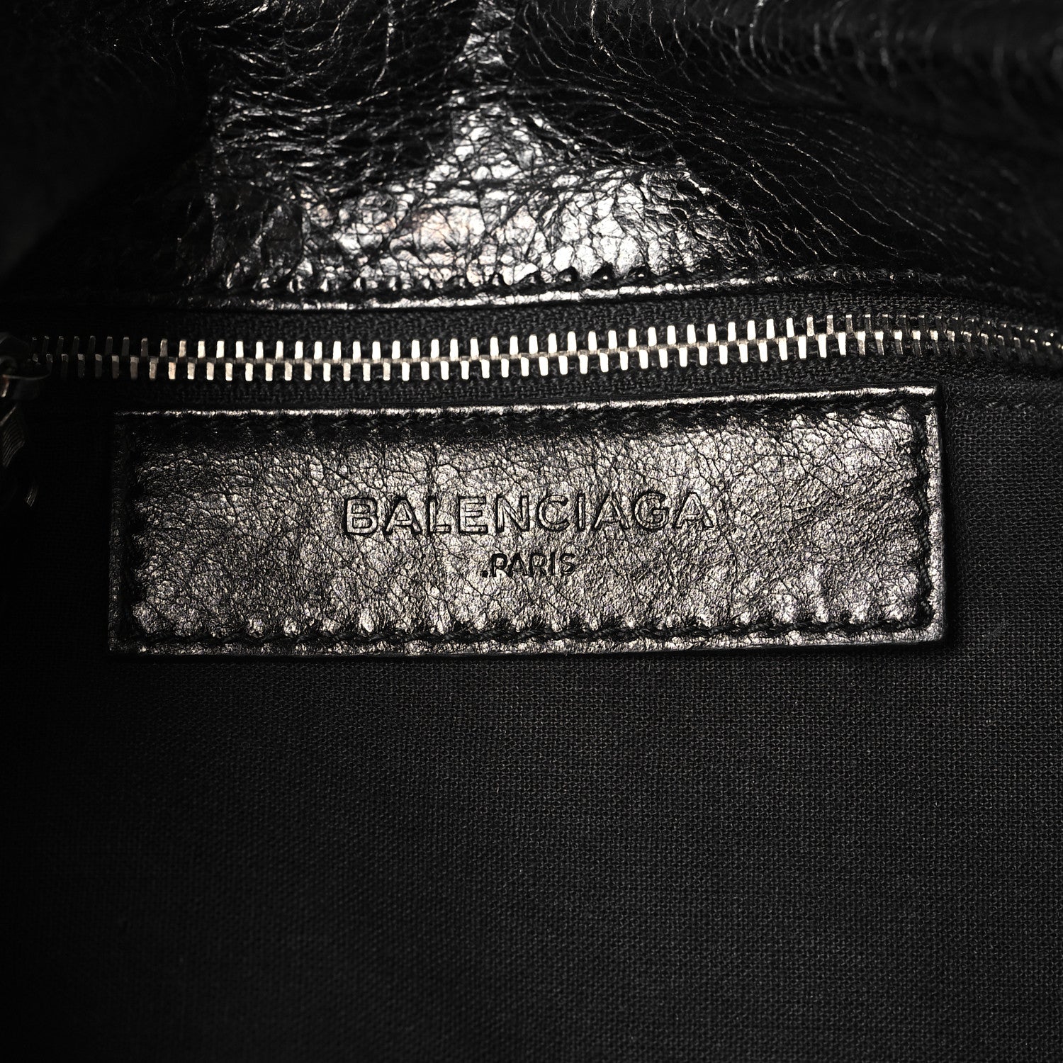 Balenciaga Agneau Giant 12 Silver Hardware Envelope Strap Clutch Black 9 of 14