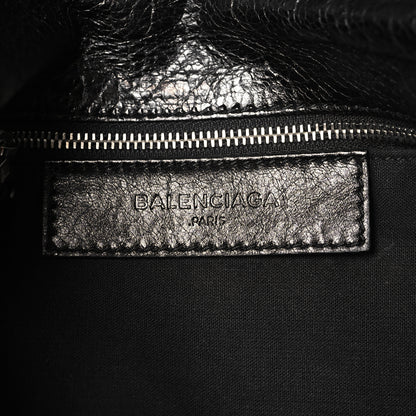 Balenciaga Agneau Giant 12 Silver Hardware Envelope Strap Clutch Black 9 of 14