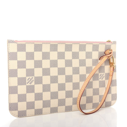 Louis Vuitton Damier Azur Neverfull MM GM Pochette Rose Ballerine 3 of 8