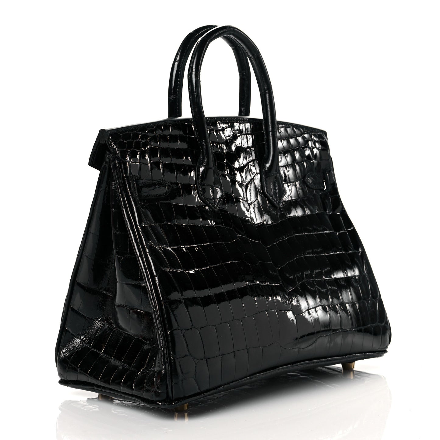 Shiny Niloticus Crocodile Birkin 25 Black