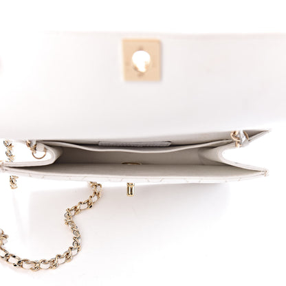 Chanel Glazed Calfskin Stitched Mini Square Flap White 5 of 18