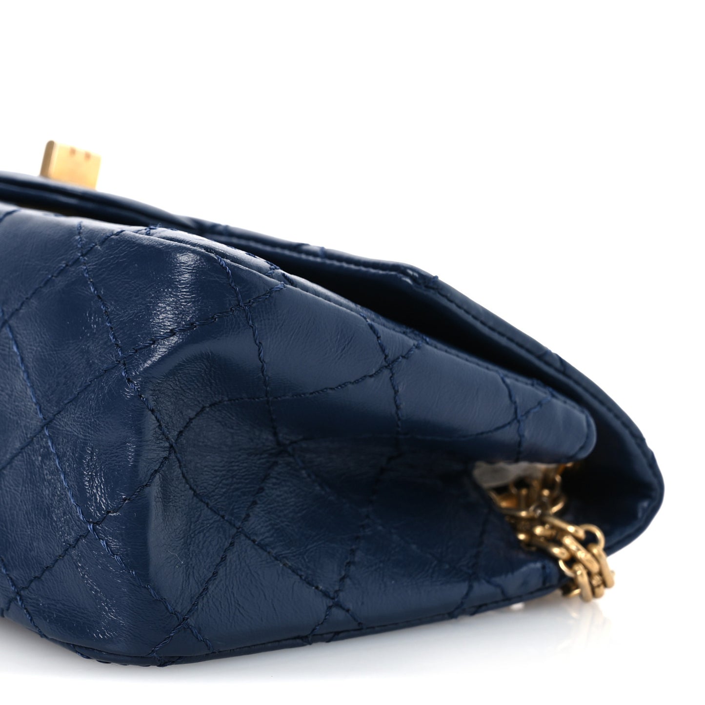Aged Calfskin Quilted 2.55 Reissue Mini Flap Navy