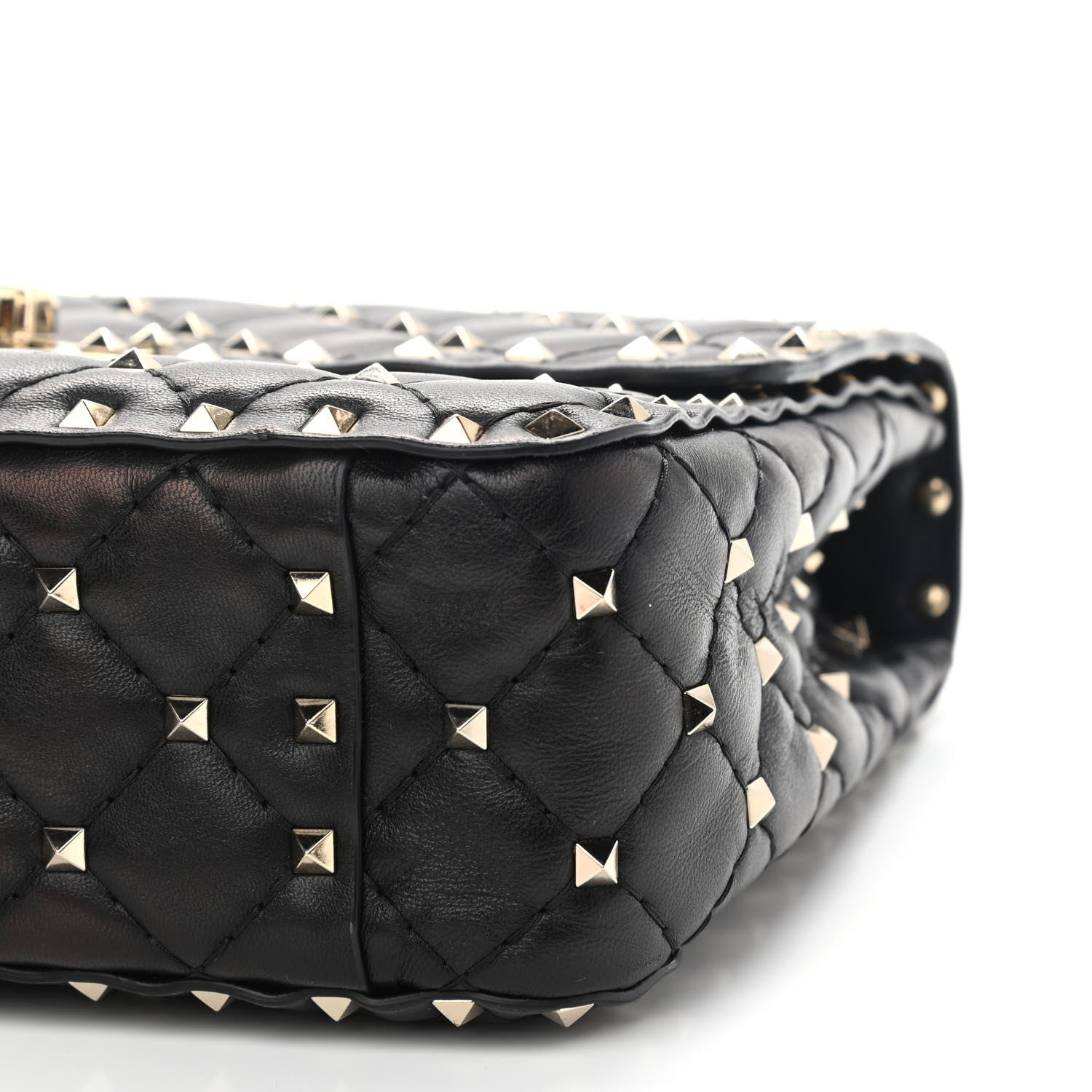 Valentino Garavani Lambskin Medium Rockstud Spike Shoulder Bag Black 8 of 9