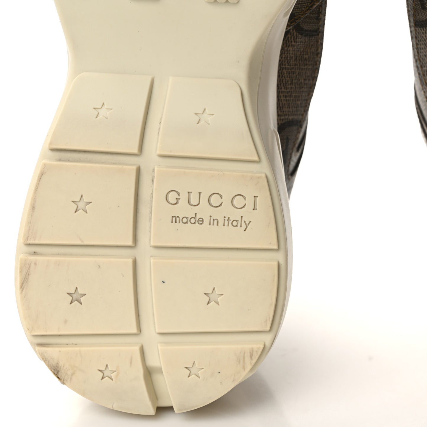 Maxi GG Supreme Monogram Gucci 100 Womens Rhyton Sneakers 38 Beige Ebony