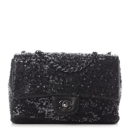 Chanel Sequin Lambskin Medium Moonlight on Water Flap Black 1 of 9