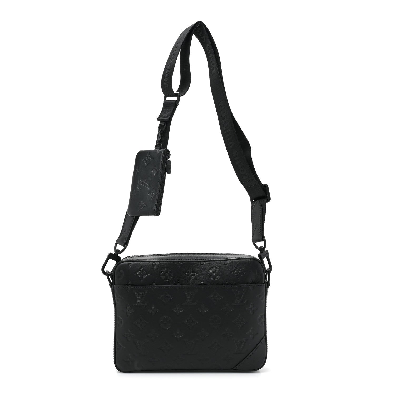 Louis Vuitton Calfskin Monogram Shadow Duo Messenger Black 1 of 11