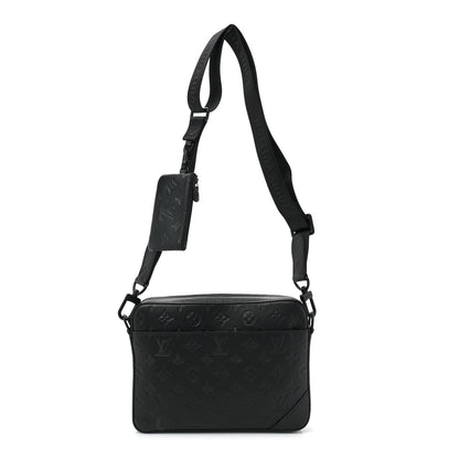 Louis Vuitton Calfskin Monogram Shadow Duo Messenger Black 1 of 11