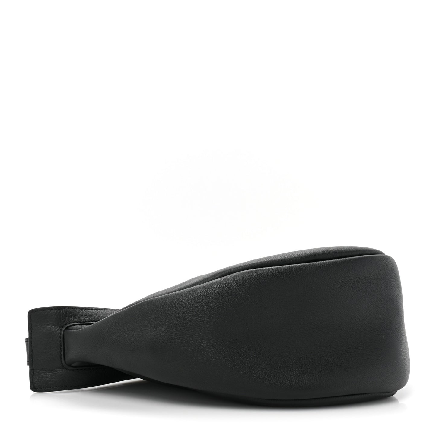 Grained Calfskin Small Slouchy Banana Bag Black