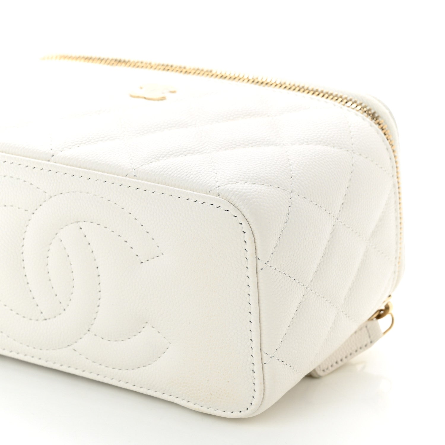 Chanel Caviar Quilted Small Vanity Case With Chain White 11 of 12
